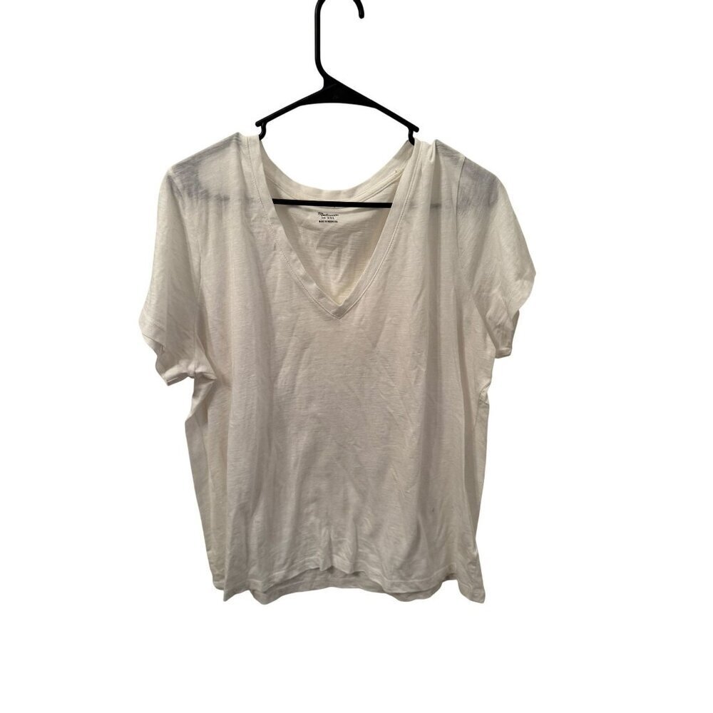 Madewell women's white vneck shirt size xxl
